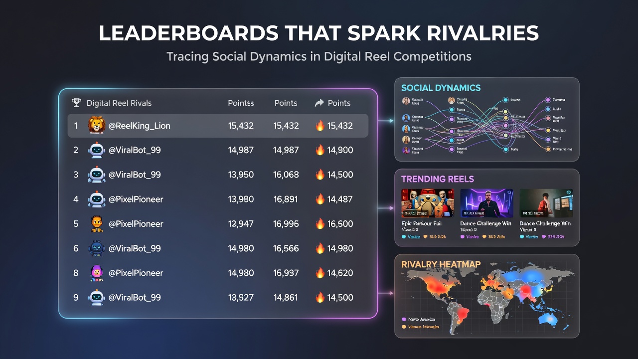 Players engaging in social features around reel competitions on mobile devices